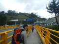 Crossing the bridge to Ecuador