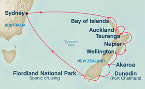 Cruise Map of New Zealand