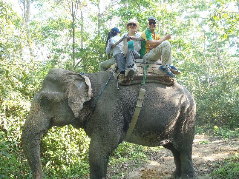 Atop an elephant