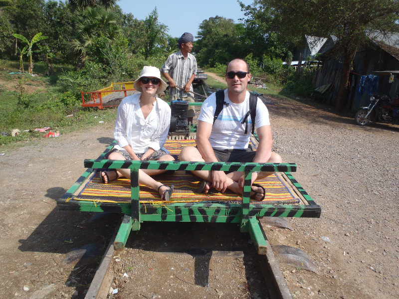 Bamboo train ride to retired brick factory