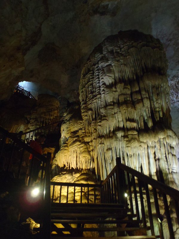 Immense stalagmites in Paradise Cave (Thiên Đường)