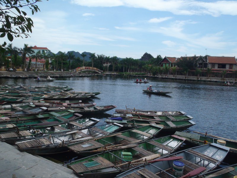 Boats at Nimh Binh ready for an influx of tourists