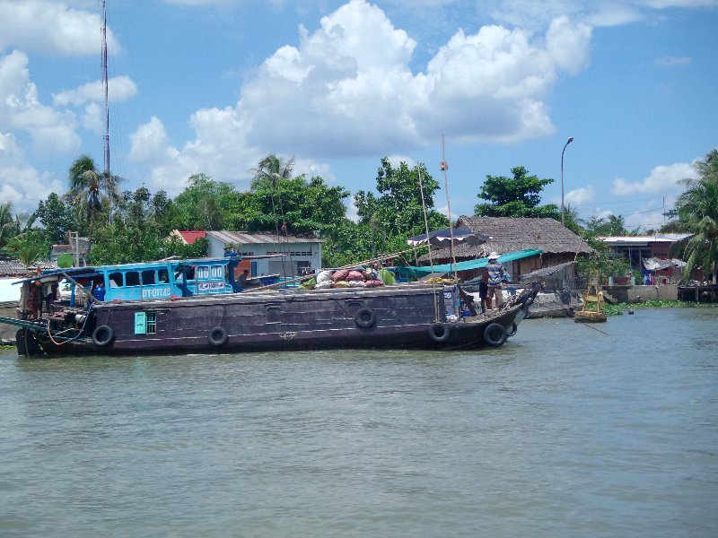 Typical boats travelling on the Delta