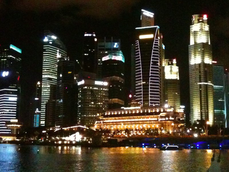 Singapore financial district at night