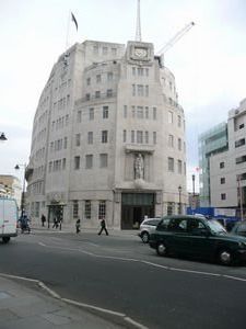 Walking in past the BBC
