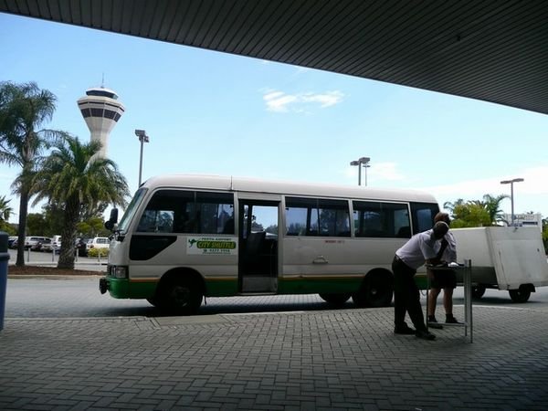 Shuttle Bus to Perth,,, on which I spent nearly 2 hours of my life