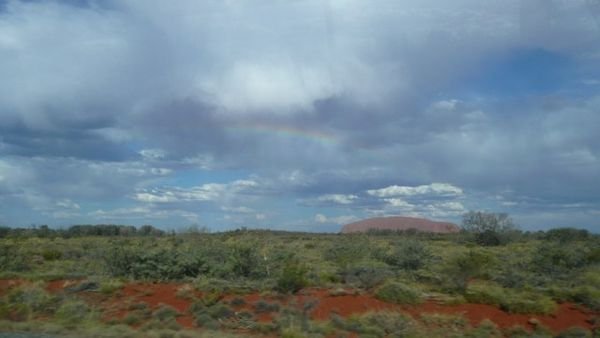 Uluru and a rainbow
