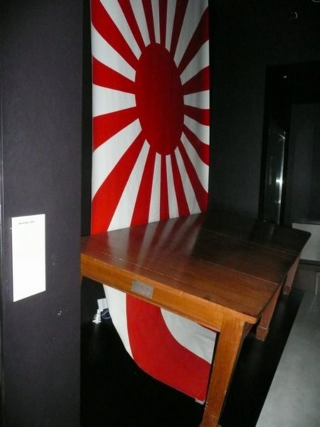 The table Japanese surrender was signed on.