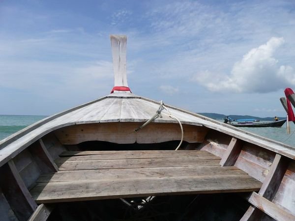 The nose of a longtail boat