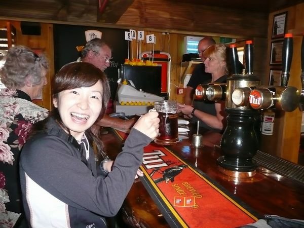 Yulie at the Tui Brewery