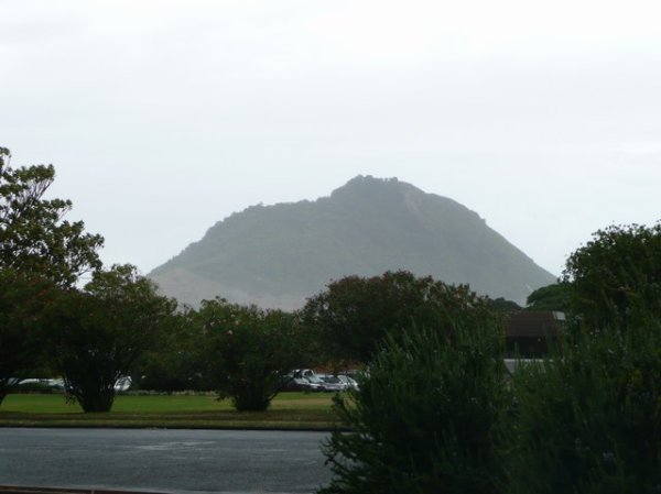 Mount Maunganui, through the rain!