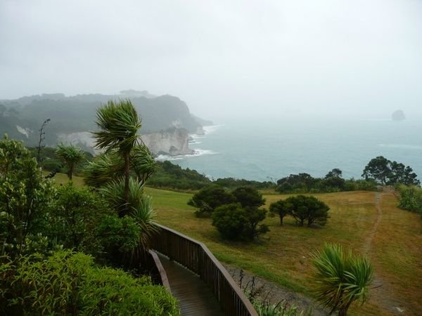 Looking out to Cathedral Cove