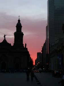Sun setting on Santiago