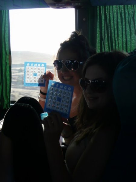 Adriana and Rachel with Bus Bingo