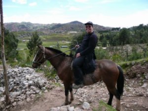 Me on a horse (I did fall off, once, fortunately nothing broken!)