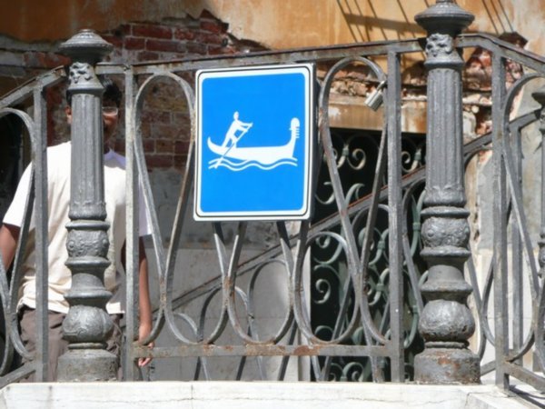 Unique to Venice, I think this sign must be!