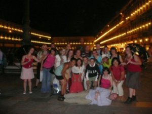 Group shot at night in San Marco Square