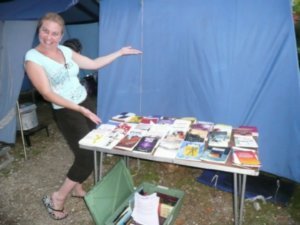 Marissa with the bookstall!