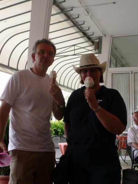 Peter buys me a triple ice-cream - one last taste!