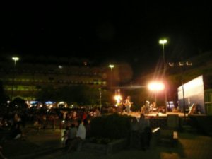 First night, a concert RIGHT outside the hotel!