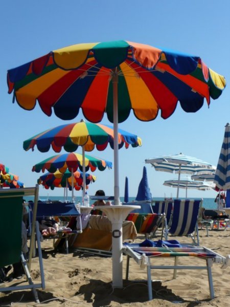 Colourful umbrellas on Jesolo beach