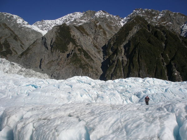 walking on the glacier
