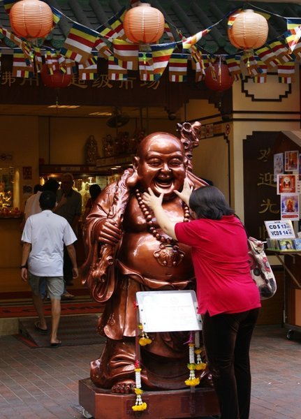 Buddha touching