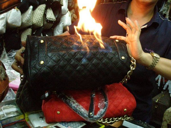 Marc Jacobs bag in flames