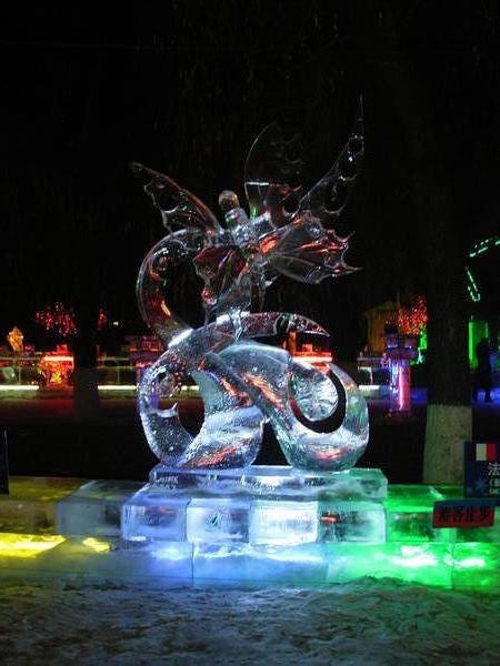 IJsvlinder tijdens het Harbin ijsfestival