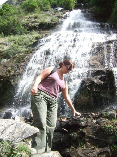 Chrissie on the waterfall