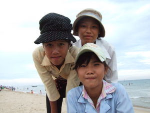 Local kids at Thuan An Beach