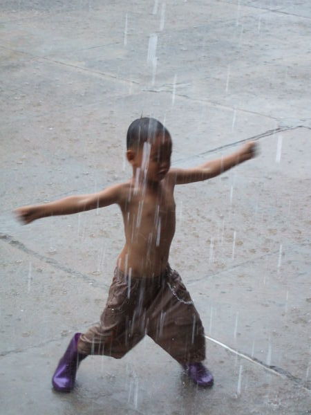 Kids in the rain - so funny!
