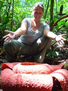 Chrissie and the big flower