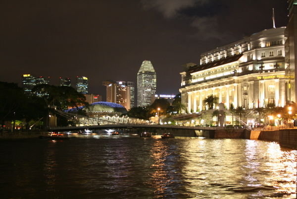 The Boat Quay at night