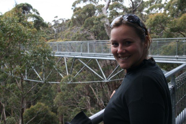 Chrissie on the tree top walk