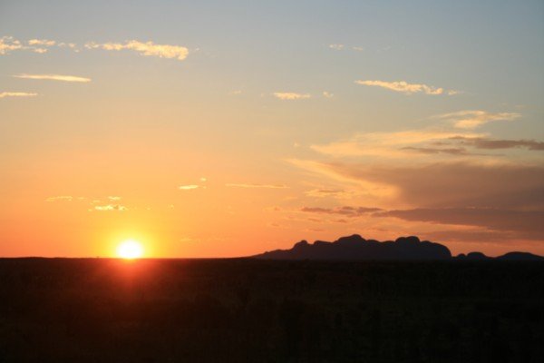 Sunset over the Olgas