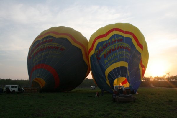 Inflating the balloons