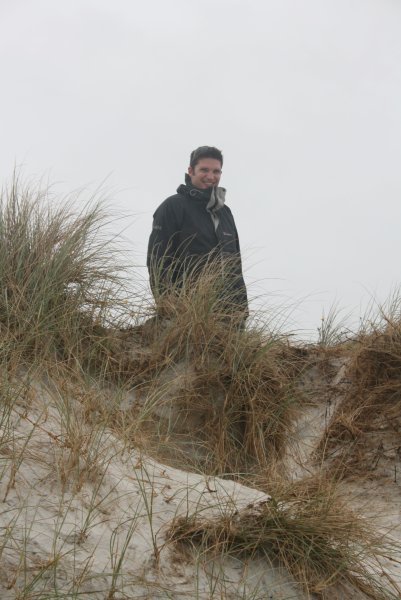 On the sand dunes at the beach