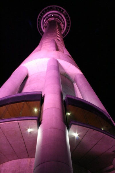 Up the Sky Tower at night