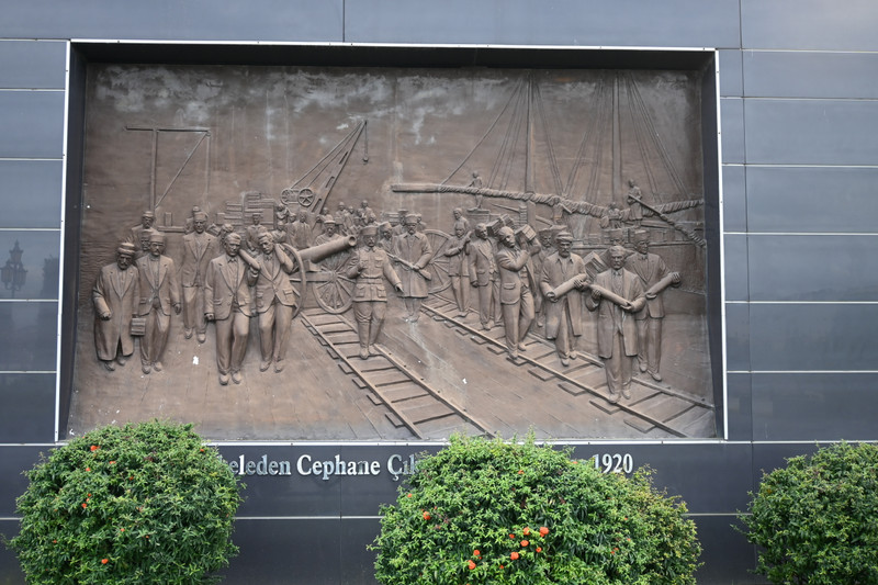 Plaque showing the landing of Mustafa Ataturk