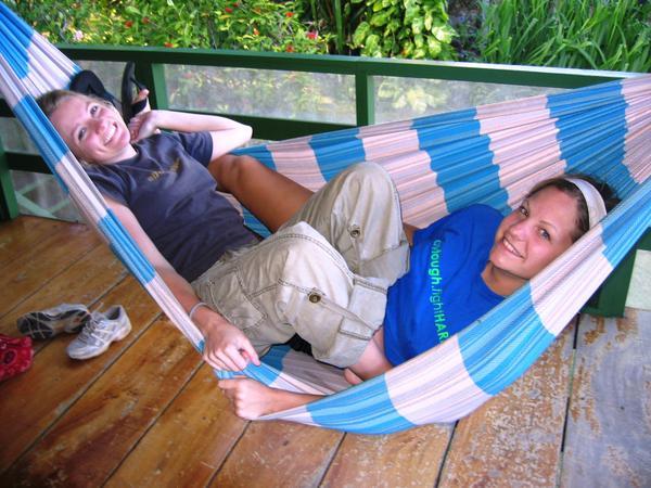 kristine and lizzy in a hammock