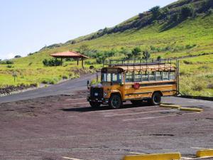 it's a miracle that our bus made it up the steep road to the volcano