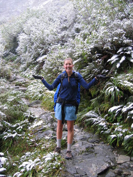 my first NZ hike in snow- not so bad