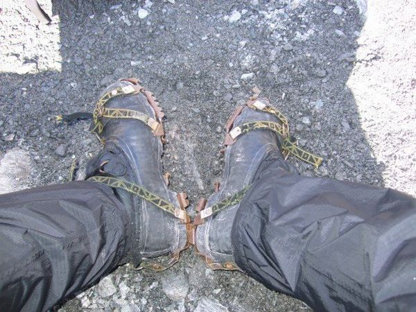 boots with crampons