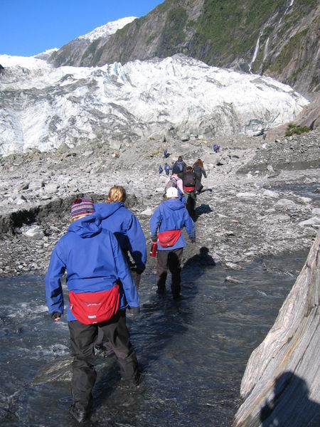 hiking up to the glacier