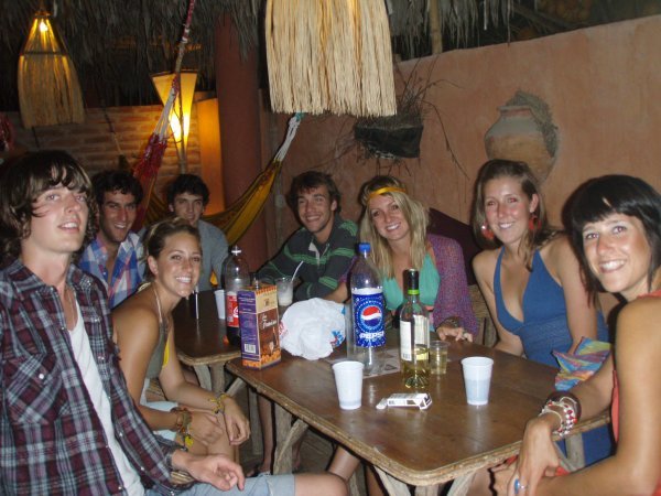 drinks before with friends from the jungle and friends we met from Peru