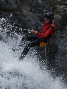 repelling the second waterfall