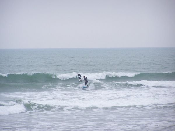 My first attempt at surfing.
