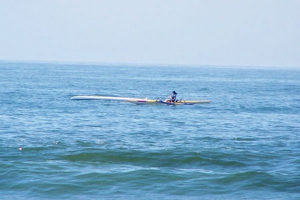 These two sculls were skimming along,