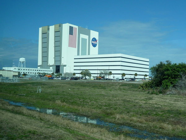 The building where the space shuttle